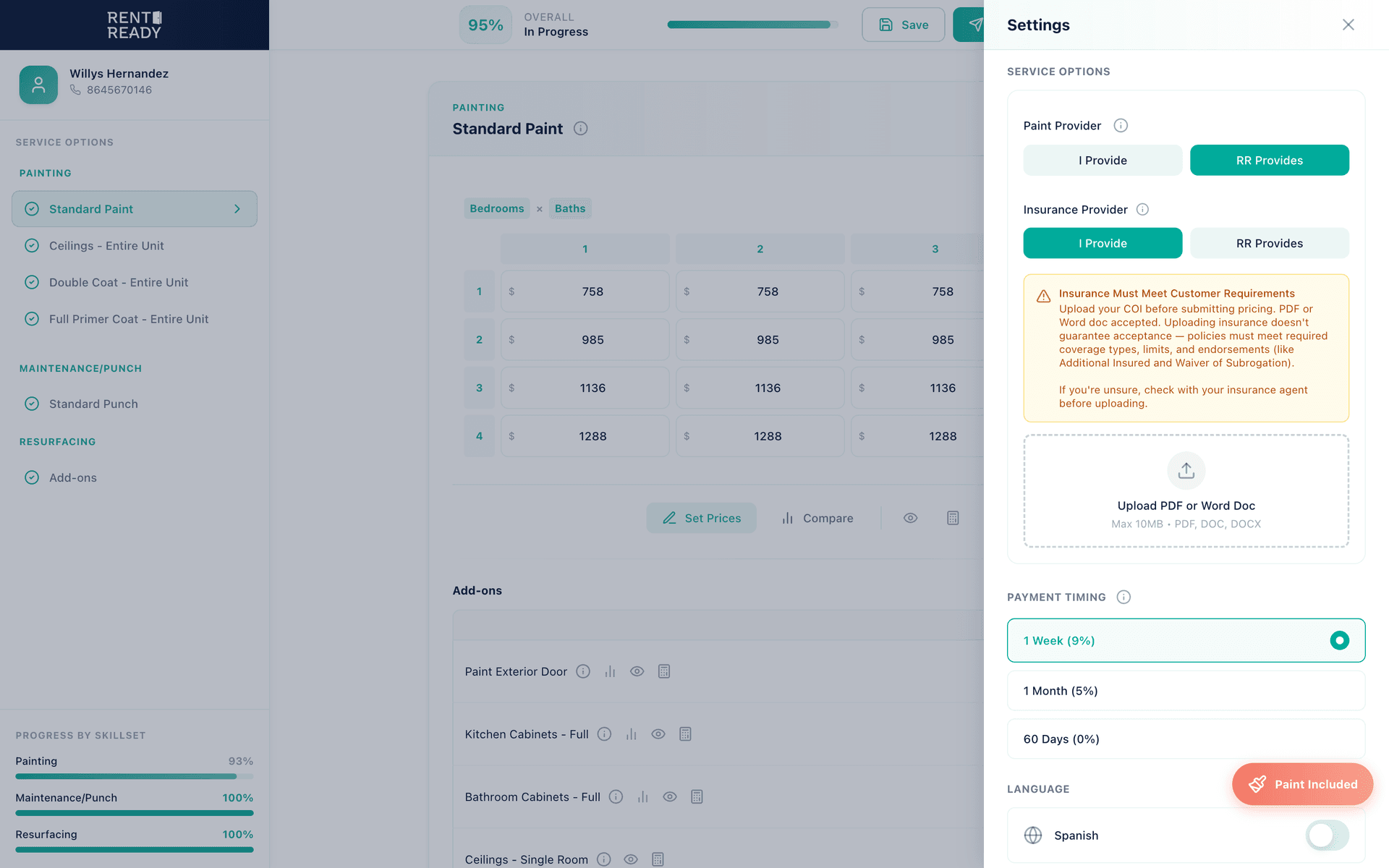 Insurance verification on the Rent Ready portal