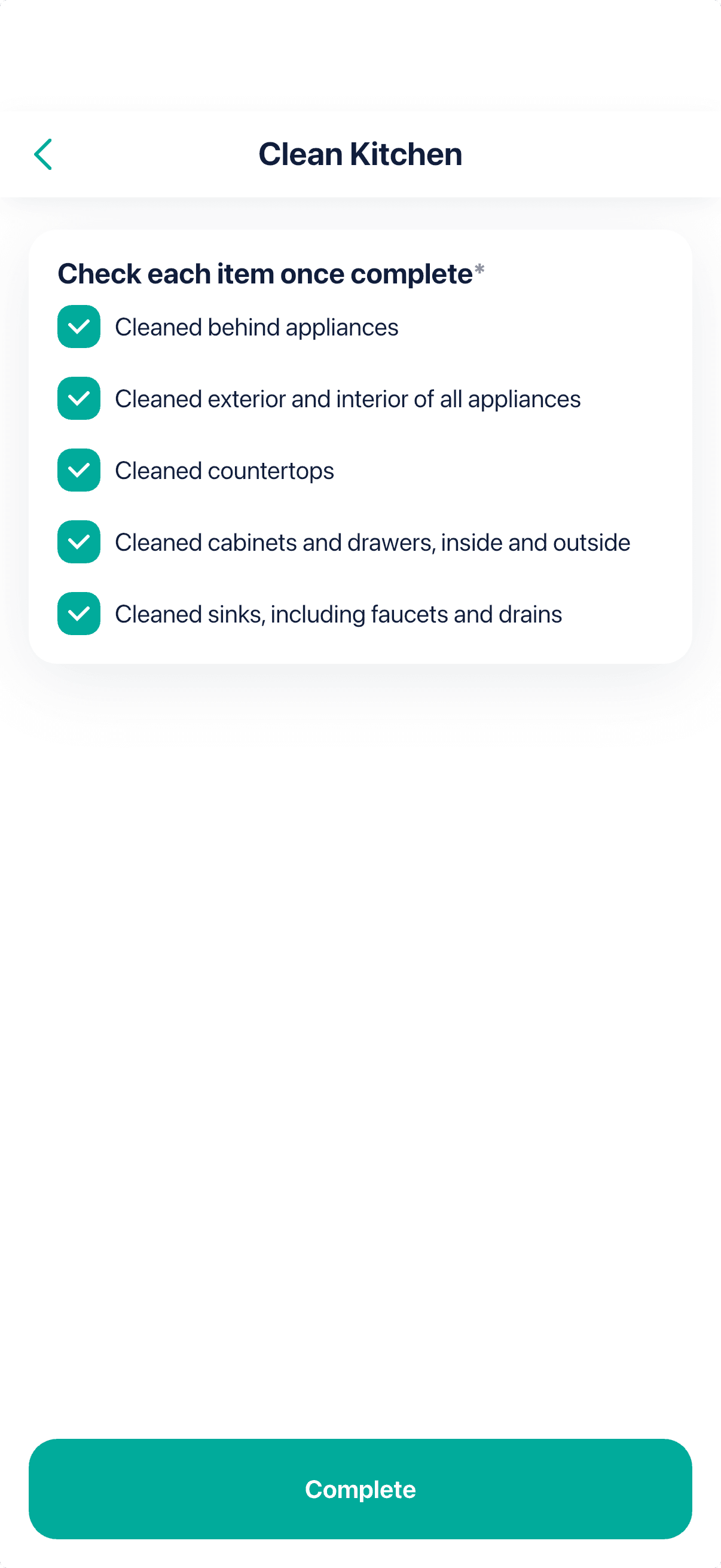 Rent Ready Pro completed checklists