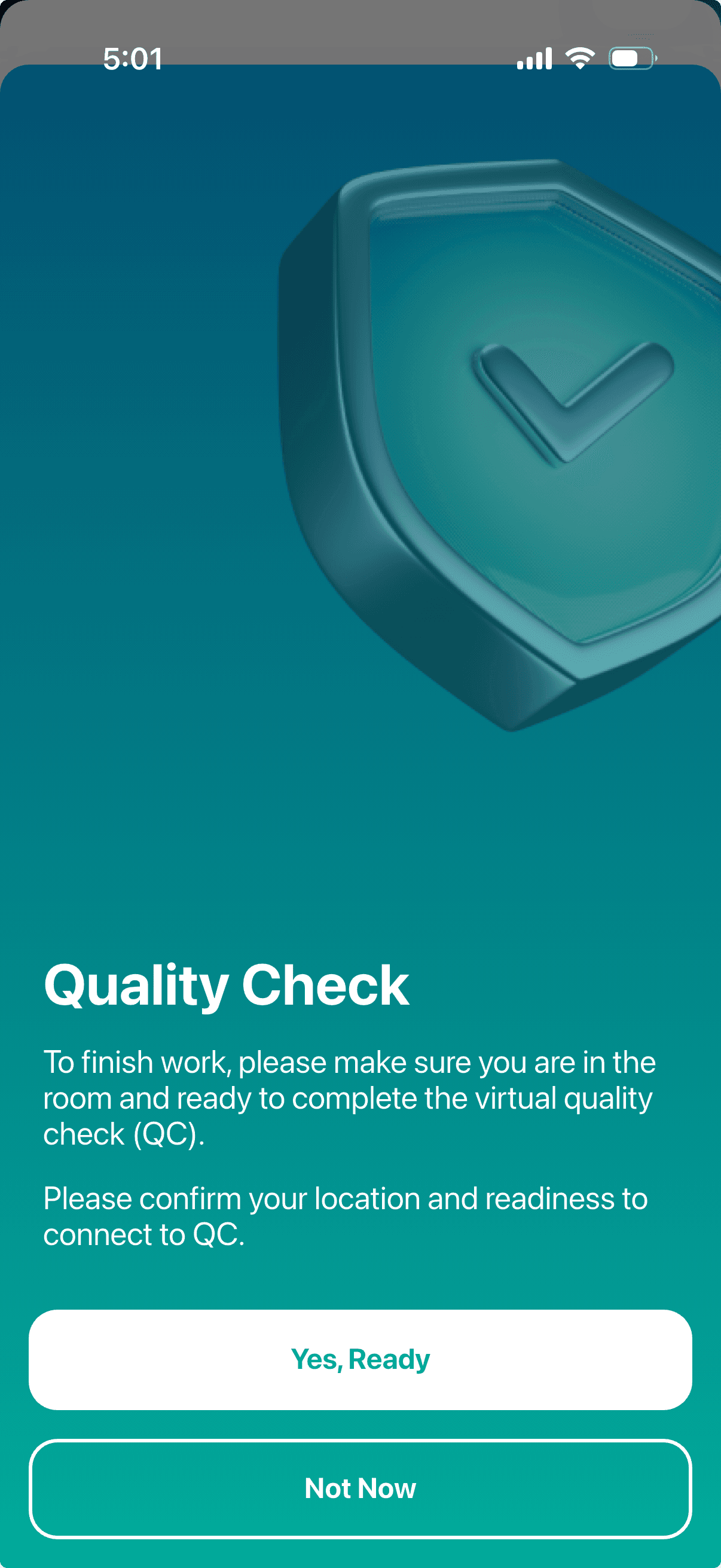 Rent Ready Pro quality check screen